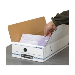 Bankers Box LIBERTY 9.5 in. x 23.75 in. x 4.5 in. Check and Form Boxes - White/Blue (12/Carton)