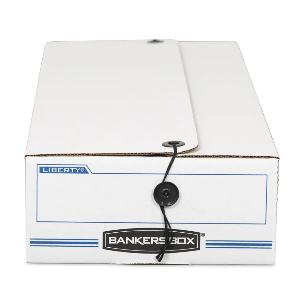 Bankers Box Liberty 9 in. x 24 in. x 6.38 in. Check and Form Boxes - White/Blue (12/Carton)