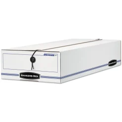 Bankers Box Liberty 9 in. x 24 in. x 6.38 in. Check and Form Boxes - White/Blue (12/Carton)