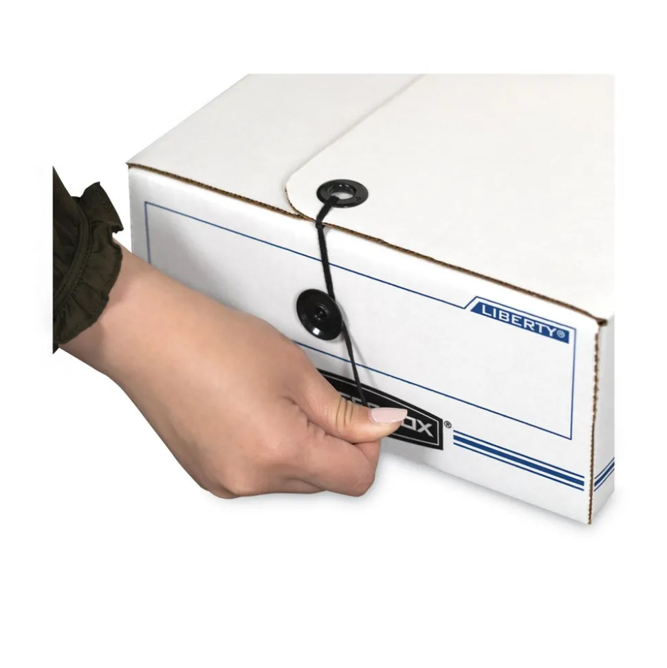 Bankers Box Liberty 9 in. x 24 in. x 6.38 in. Check and Form Boxes - White/Blue (12/Carton)
