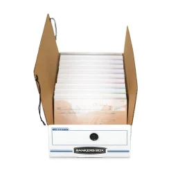 Bankers Box Liberty 9 in. x 24 in. x 6.38 in. Check and Form Boxes - White/Blue (12/Carton)