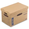 Bankers Box SmoothMove 12.25 in. x 18.5 in. x 12 in. Maximum Strength Moving/Storage Boxes - Medium, Brown/Blue (8/Carton)