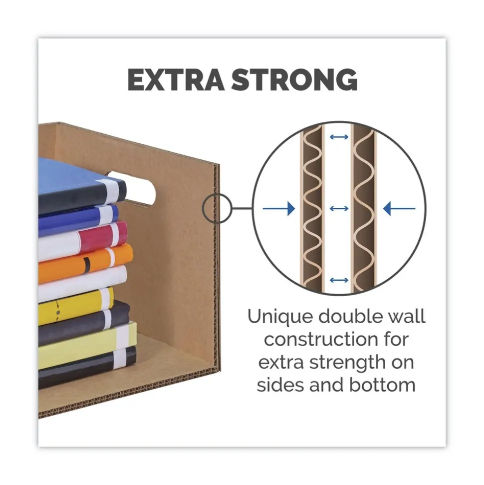 Bankers Box SmoothMove 17 in. x 21 in. x 17 in. Half Slotted Container Classic Moving/Storage Boxes - Large, Brown/Blue (5/Carton)