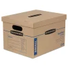 Bankers Box SmoothMove 12 in. x 15 in. x 10 in. Classic Moving/Storage Boxes - Small, Brown/Blue (20/Carton)