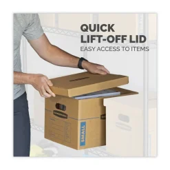 Bankers Box SmoothMove 12 in. x 15 in. x 10 in. Classic Moving/Storage Boxes - Small, Brown/Blue (20/Carton)