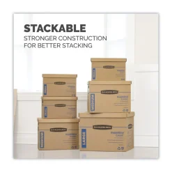 Bankers Box SmoothMove 12 in. x 15 in. x 10 in. Classic Moving/Storage Boxes - Small, Brown/Blue (20/Carton)