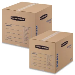 Bankers Box SmoothMove 18 in. x 18 in. x 24 in. Basic Moving/Storage Boxes - Large, Brown/Blue (15/Carton)