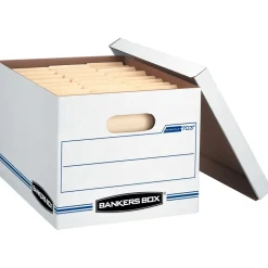 Bankers Box STOR/FILE 12.5 in. x 16.25 in. x 10.5 in. Basic-Duty Letter/Legal Storage Boxes - Kraft/Green (12/Carton)