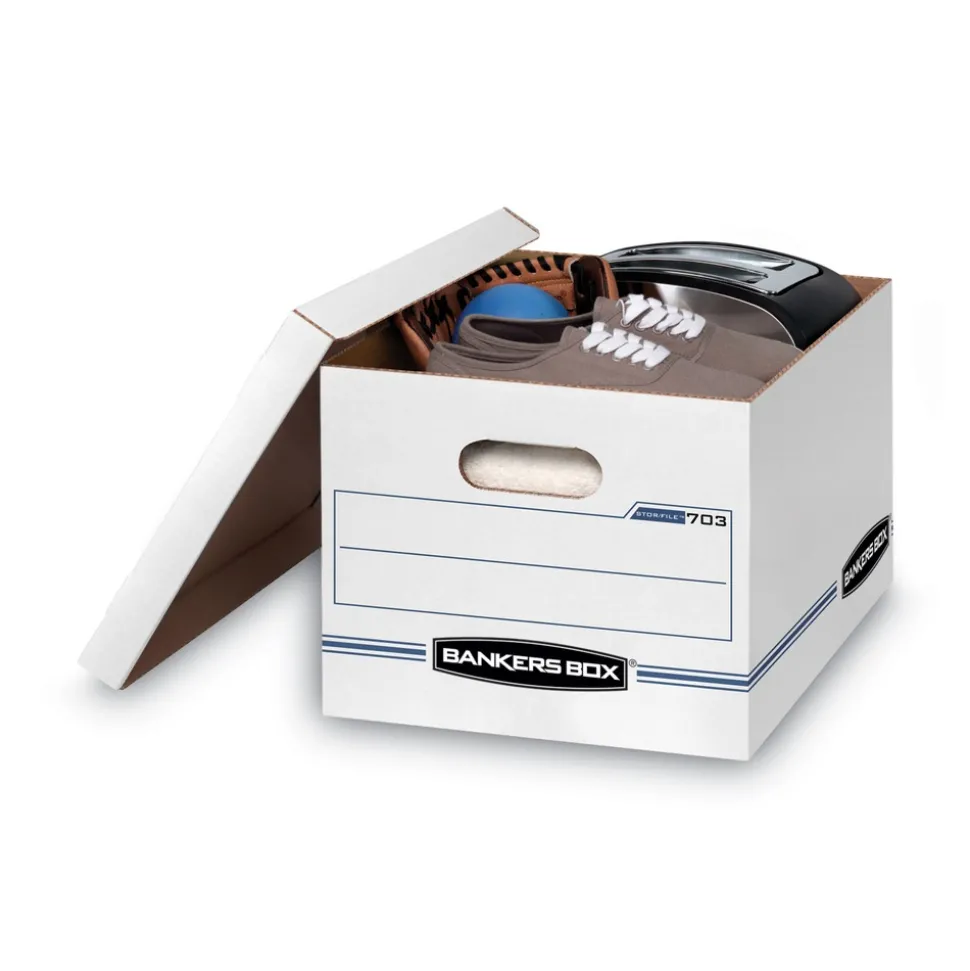 Bankers Box STOR/FILE 12.5 in. x 16.25 in. x 10.5 in. Basic-Duty Letter/Legal Storage Boxes - Kraft/Green (12/Carton)