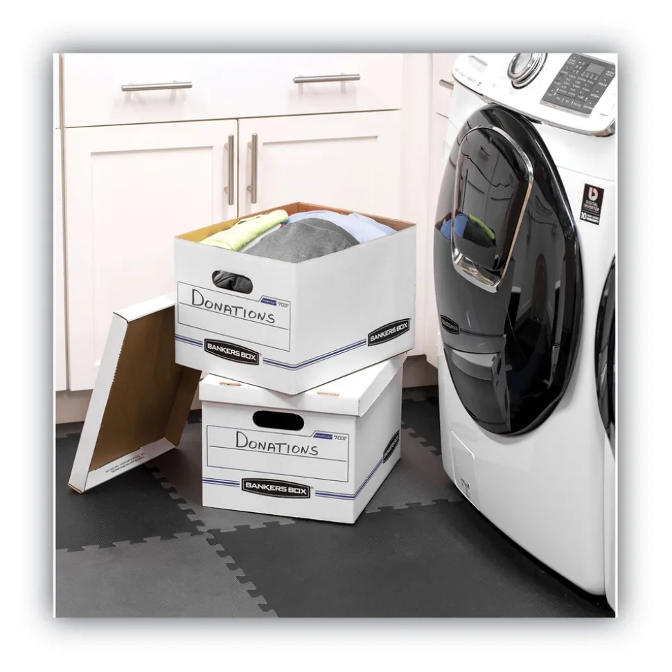 Bankers Box STOR/FILE 12.5 in. x 16.25 in. x 10.5 in. Basic-Duty Letter/Legal Storage Boxes - Kraft/Green (12/Carton)