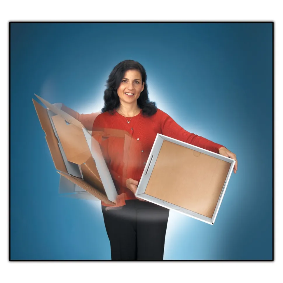 Bankers Box STOR/FILE 15.88 in. x 25.38 in. x 10.25 in. Medium-Duty 100 Percent Recycled Legal Storage Boxes - Kraft/Green (12/Carton)