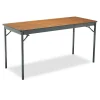 Barricks 60 in. x 24 in. x 30 in. Rectangular Special Size Folding Table - Walnut/Black