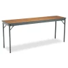 Barricks 72 in. x 18 in. x 30 in. Rectangular Special Size Folding Table - Walnut/Black