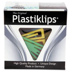 Baumgartens Plastiklips Smooth Paper Clips - Assorted Colors/Extra Large (50/Box)
