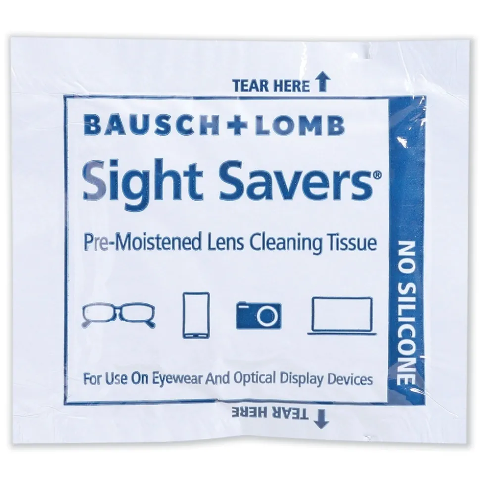 Bausch & Lomb Sight Savers 8 in. x 5 in. Premoistened Lens Cleaning Tissues (100/Box)
