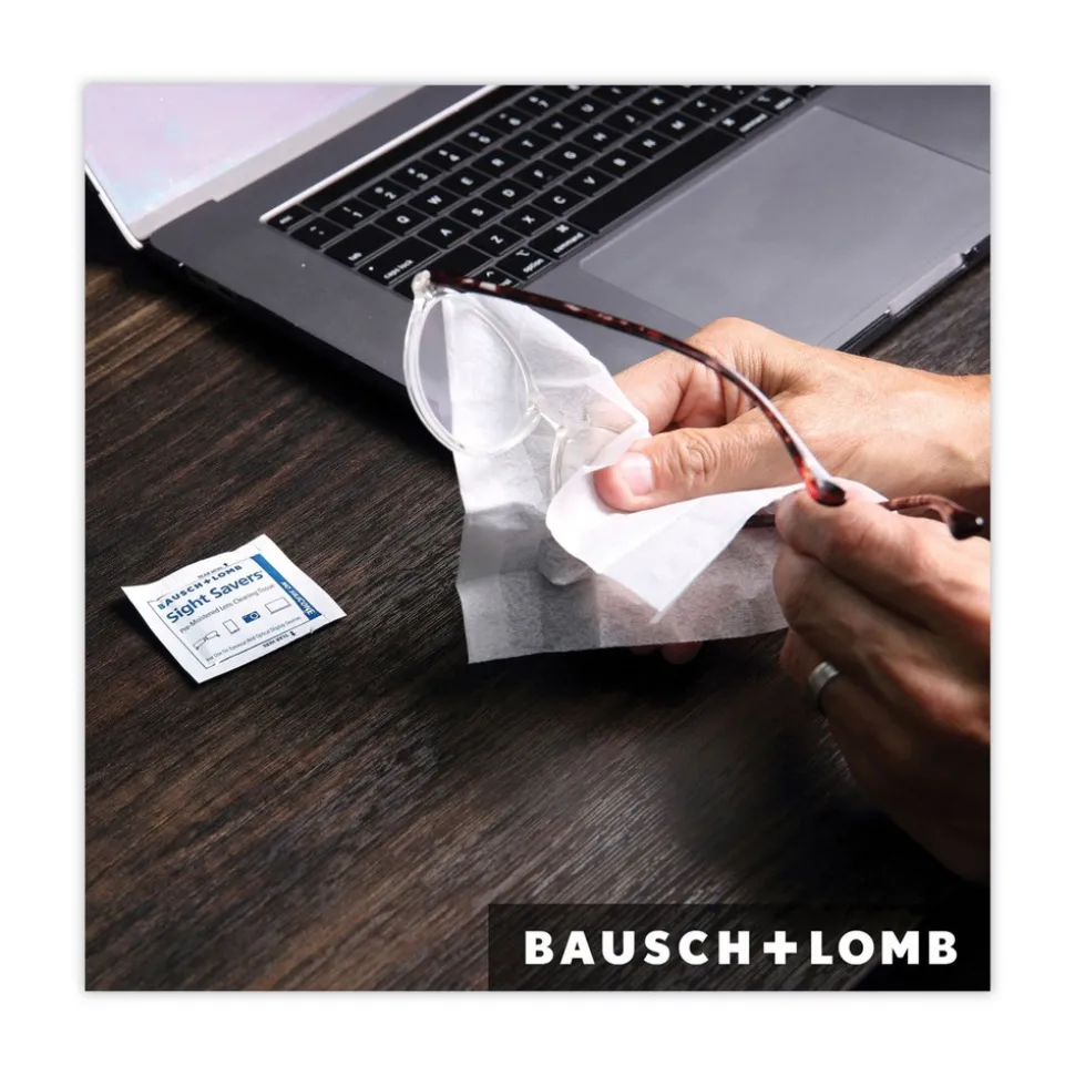 Bausch & Lomb Sight Savers 8 in. x 5 in. Premoistened Lens Cleaning Tissues (100/Box)