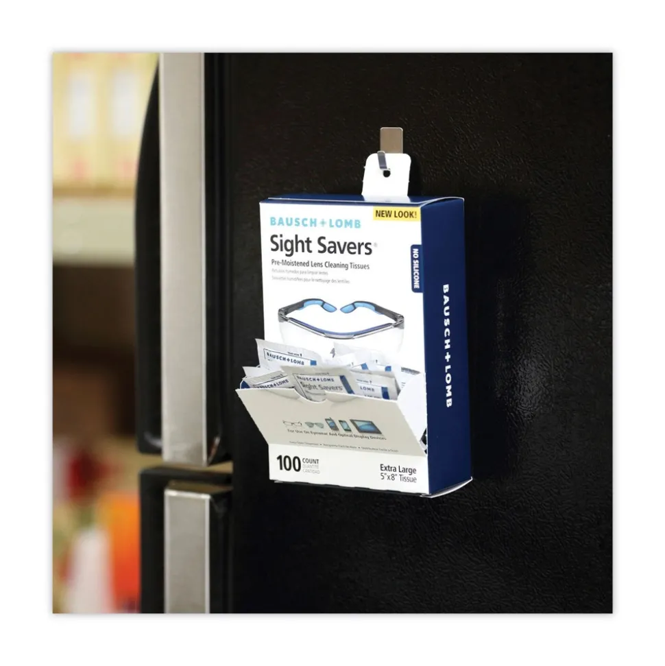 Bausch & Lomb Sight Savers 8 in. x 5 in. Premoistened Lens Cleaning Tissues (100/Box)