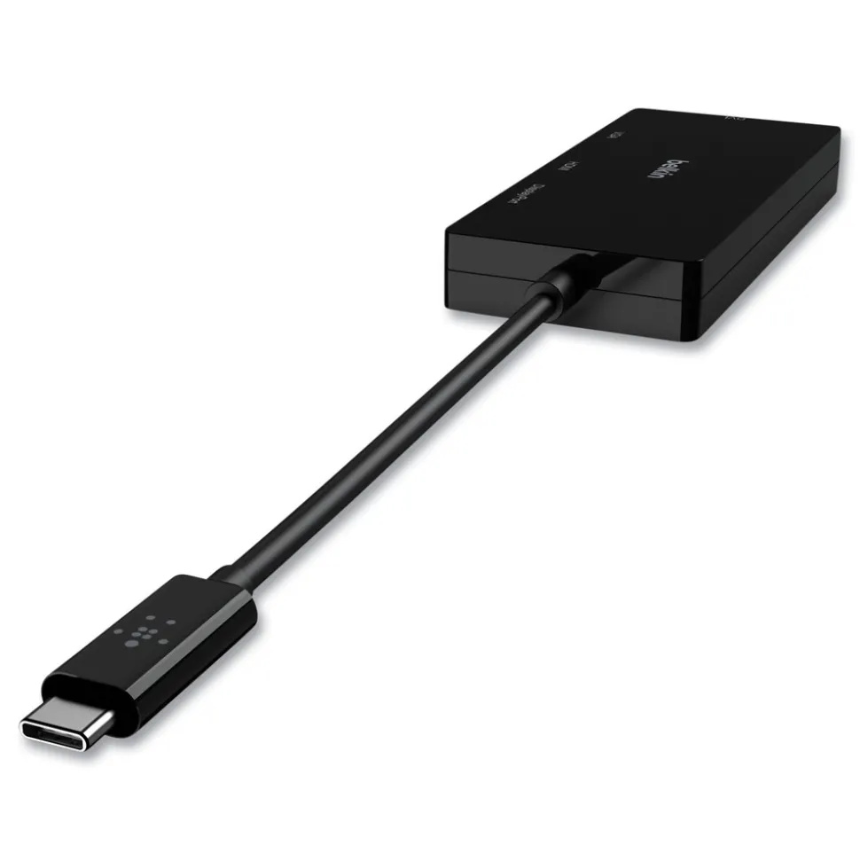 Belkin DisplayPort/DVI/HDMI/USB-C/VGA 4.33 in. USB-C Video Adapter - Black