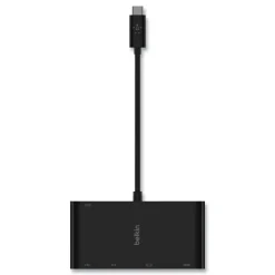 Belkin 4K HDMI/USB-A/USB-C/VGA 4.9 ft. USB-C Multimedia plus Charge Adapter - Black
