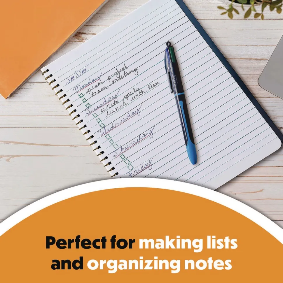 BIC 4-Color Smooth Medium 1 mm Retractable Ballpoint Pen - Multicolor (12/Pack)