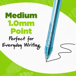 BIC Ecolutions Medium 1 mm Gel Pen - Black Ink/Blue Barrel (4/Pack)