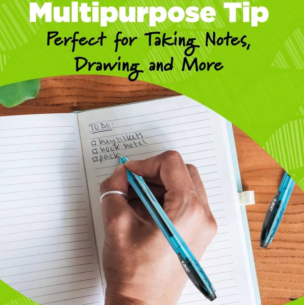 BIC Ecolutions Medium 1 mm Gel Pen - Blue Ink/Blue Barrel (4/Pack)