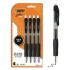 BIC Gel-ocity Pro 0.7 mm Medium Gel Pen - Black Ink/Translucent Black/Black Barrel (4/Pack)