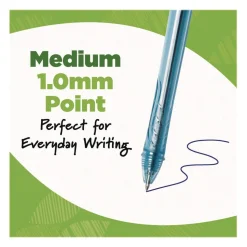 BIC Medium 1 mm Ecolutions Retractable Gel Pen - Blue Ink, Blue Barrel (12/Pack)