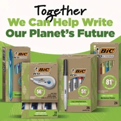 BIC Medium 1 mm Ecolutions Retractable Gel Pen - Blue Ink, Blue Barrel (12/Pack)