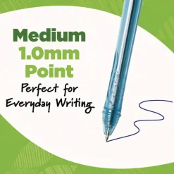 BIC Medium 1 mm Ecolutions Retractable Gel Pen - Assorted Ink Colors, Blue Barrel (12/Pack)
