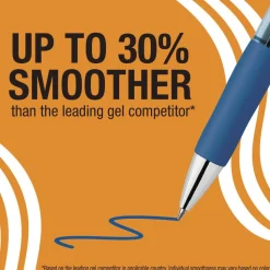 BIC Medium 0.7 mm Gel-ocity Pro Quick Dry Retractable Gel Pen - Blue Ink, Blue/Clear Barrel (12/Pack)