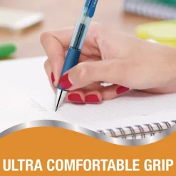 BIC Medium 0.7 mm Gel-ocity Pro Quick Dry Retractable Gel Pen - Blue Ink, Blue/Clear Barrel (12/Pack)