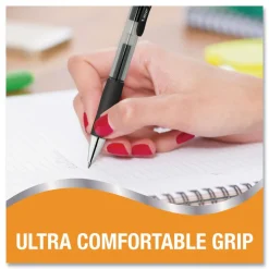 BIC Medium 0.7 mm Gel-ocity Pro Quick Dry Retractable Gel Pen - Black Ink, Black/Clear Barrel (12/Pack)