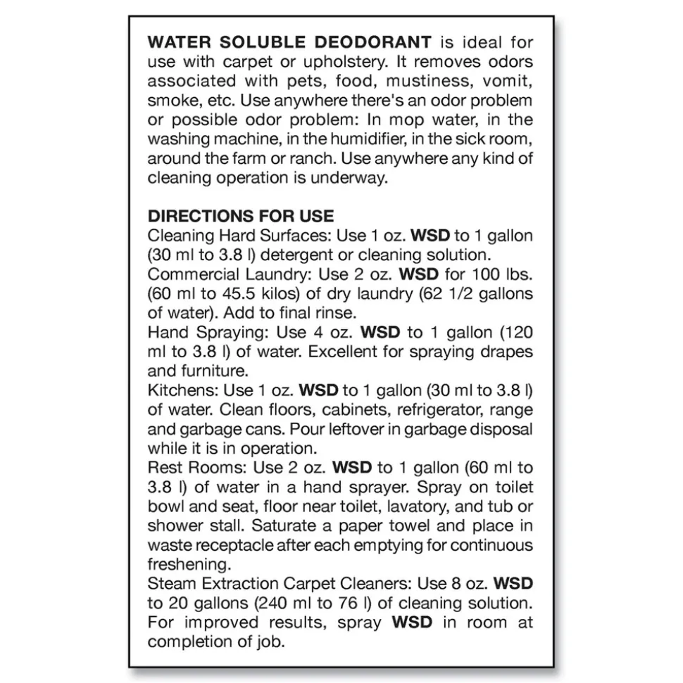 Big D Industries 1 gal. Bottle Water-Soluble Deodorant - Lemon Scent (4/Carton)