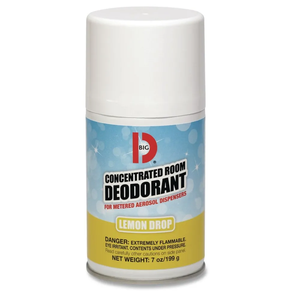 Big D Industries 7 oz Metered Concentrated Room Deodorant - Lemon Scent (12/Carton)