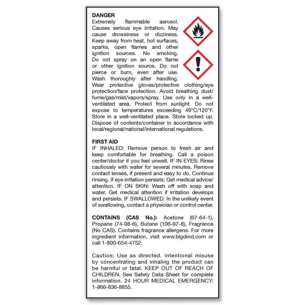 Big D Industries 5 oz Odor Control Fogger - Mountain Air Scent (12/Carton)