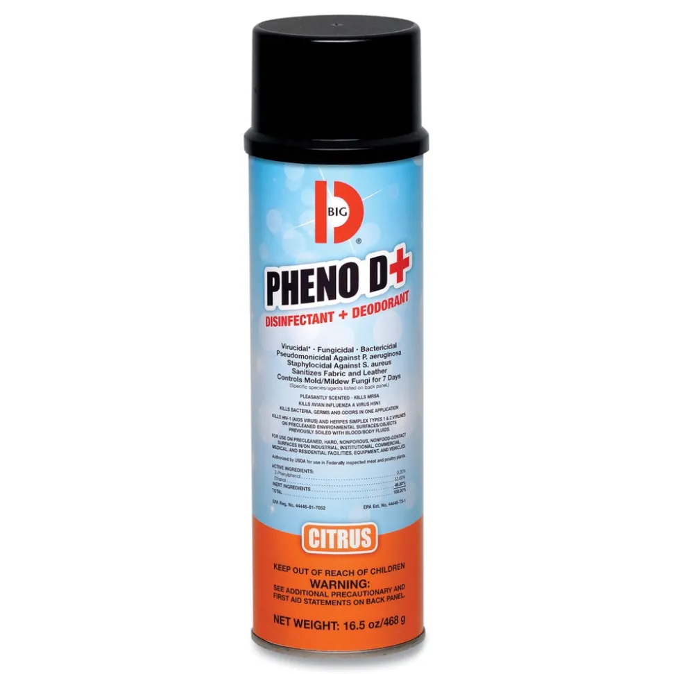 Big D Industries 16.5 oz PHENO D Plus Aerosol Disinfectant/Deodorizer - Citrus Scent (12/Carton)