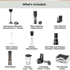 Black & Decker kitchen wand Cordless Blender 6-in-1 Kitchen Multi-Tool - Grey