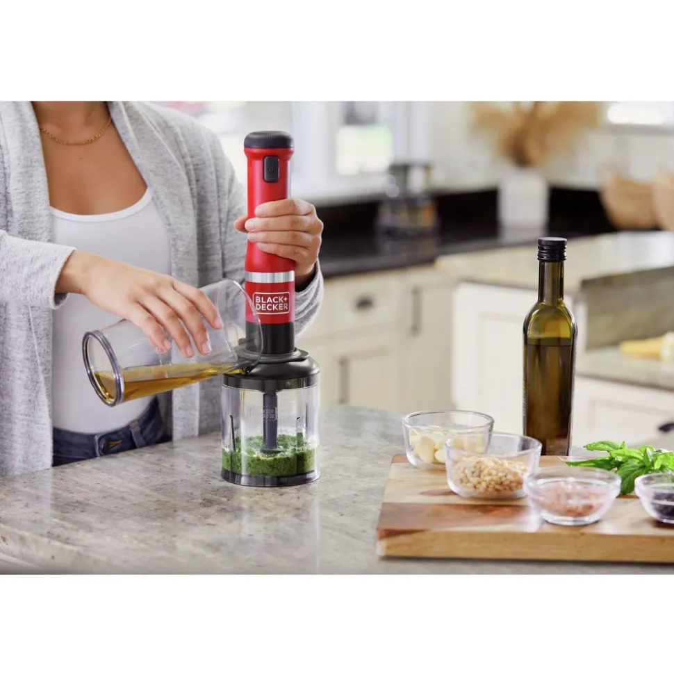 Black & Decker kitchen wand Cordless Blender 4 in1 Kitchen Multi-Tool - Red
