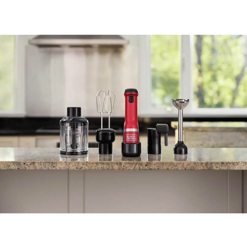 Black & Decker kitchen wand Cordless Blender 4 in1 Kitchen Multi-Tool - Red