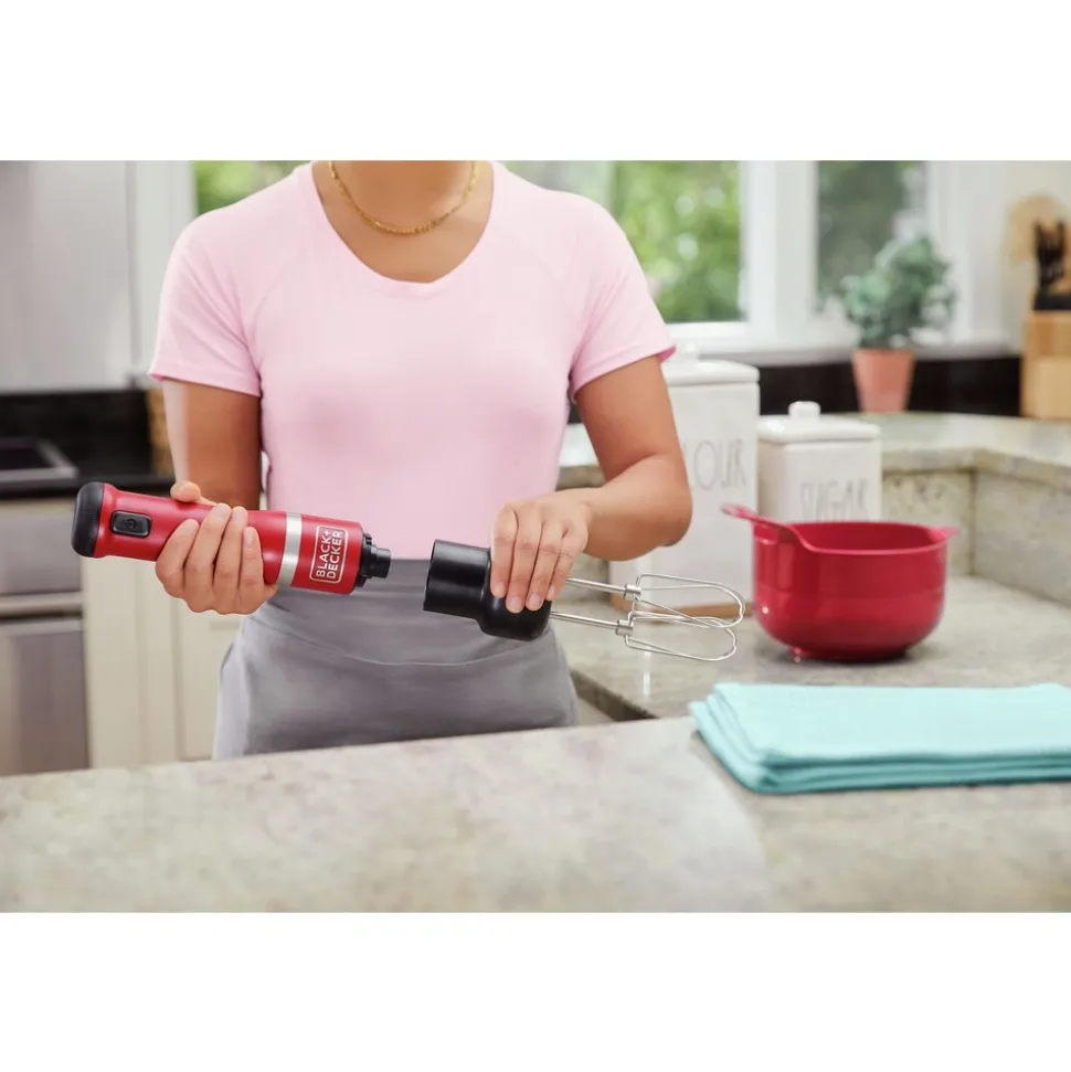 Black & Decker kitchen wand Cordless Blender 4 in1 Kitchen Multi-Tool - Red