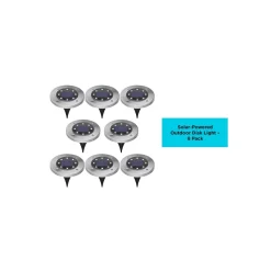 Black & Decker (8/Pack) Outdoor Solar-Powered Disk Light
