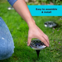 Black & Decker (8/Pack) Outdoor Solar-Powered Disk Light