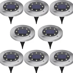 Black & Decker (8/Pack) Outdoor Solar-Powered Disk Light