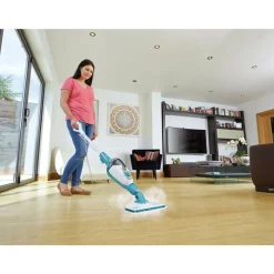 Black & Decker 120V 5-in-1 Electric Corded Steam Mop and Portable Steamer - Blue and White