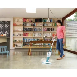 Black & Decker 120V 5-in-1 Electric Corded Steam Mop and Portable Steamer - Blue and White