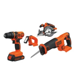 Black & Decker 20V MAX Lithium-Ion Brushed Cordless 4-Tool Power Tool Combo Kit (1.5 Ah)