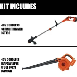 Black & Decker 40V MAX Lithium-Ion Cordless String Trimmer/Edger and Sweeper Combo Kit (1.5 Ah)