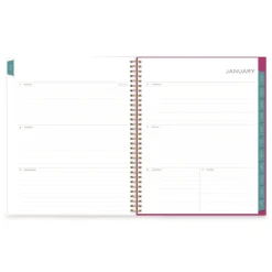 Blue Sky 11 in. x 8.5 in. 12-Month (Jan to Dec): 2026 Kelly Ventura Magenta Bloom Weekly/Monthly Planner - Floral Artwork, Multicolor Cover