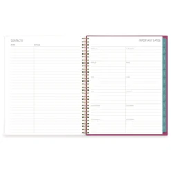 Blue Sky 11 in. x 8.5 in. 12-Month (Jan to Dec): 2026 Kelly Ventura Magenta Bloom Weekly/Monthly Planner - Floral Artwork, Multicolor Cover